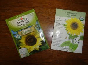 Use untreated sunflower seeds. The project recommends planting Lemon Queen.